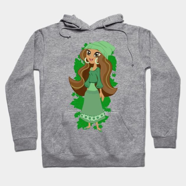 Little Green Vegan Girl Hoodie by OCDVampire